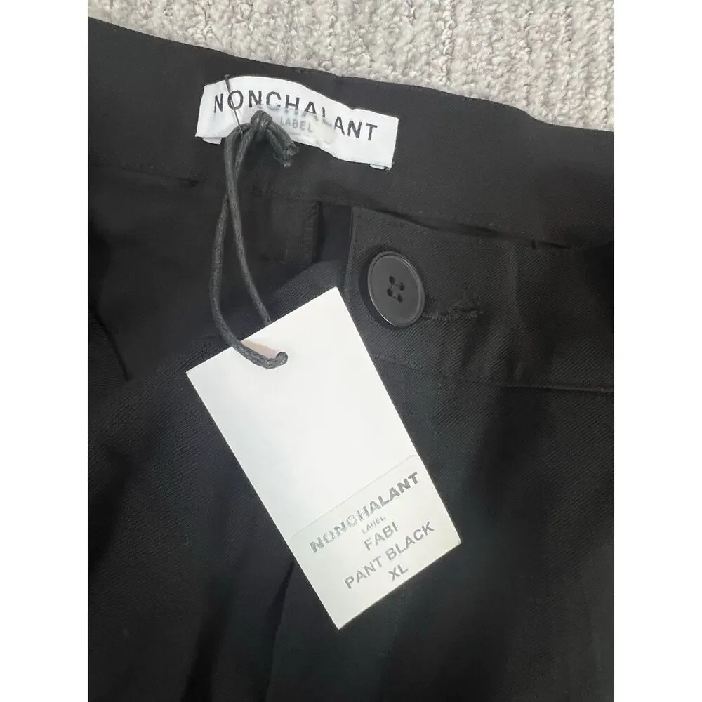 NONchalant Label Fabi Pant in Black LOOSE WIDE LEG PLEATED SIZE XL, Revolve NWT - Picture 4 of 8